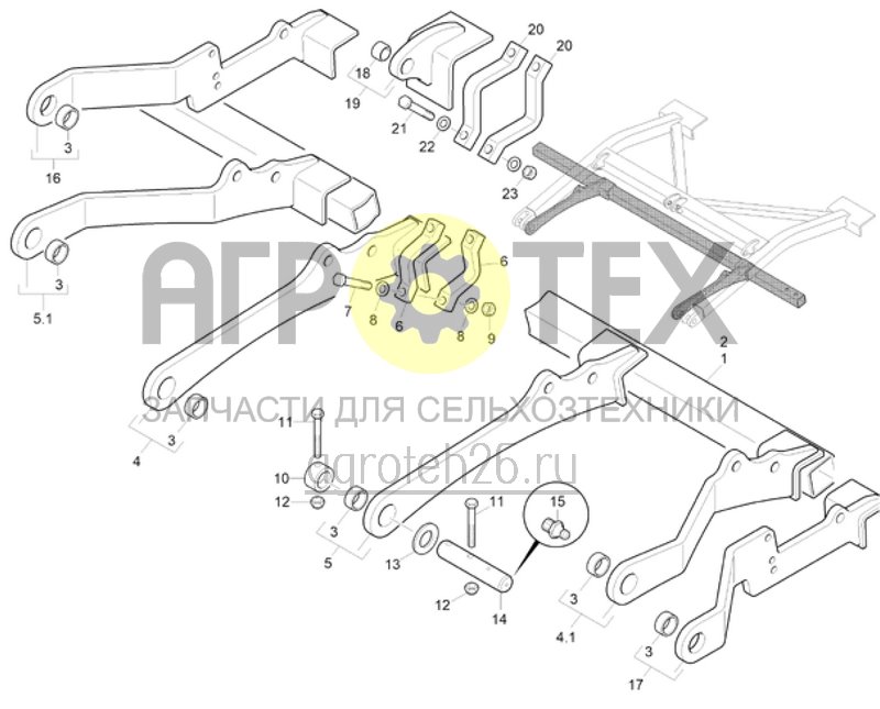 Чертеж  Установка кронштейна дисков Ceus 7000-2TX (ETB-022898) 