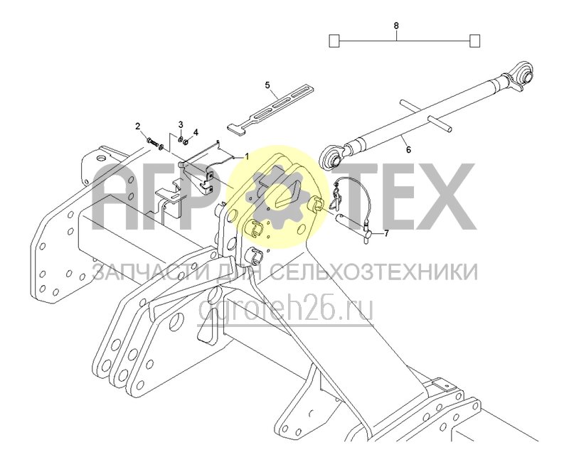 Чертеж  Механическая верхняя тяга и детали для монтажа сеялки (ETB-022951) 