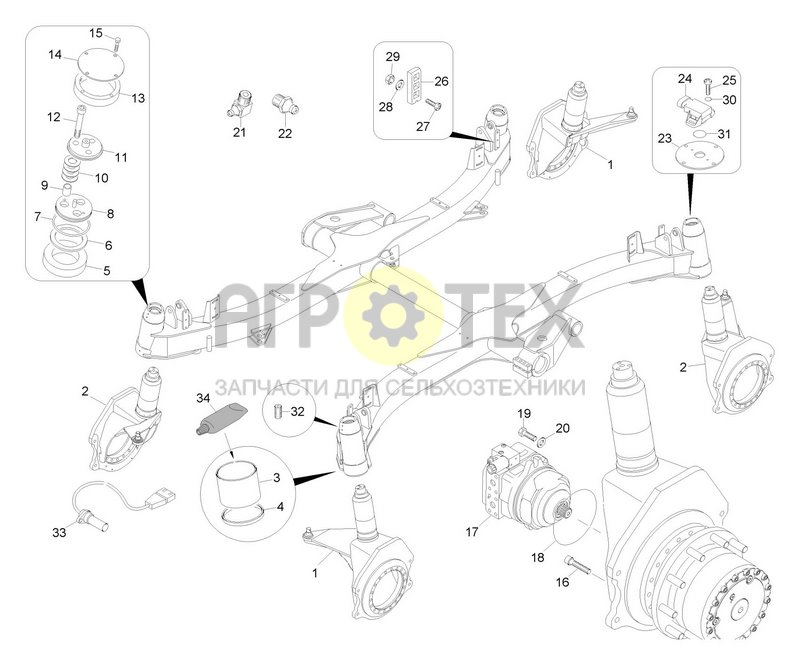  Ходовая часть для Pantera W Standard / Pantera W+ (2) (ETB-023050)  (№4 на схеме)