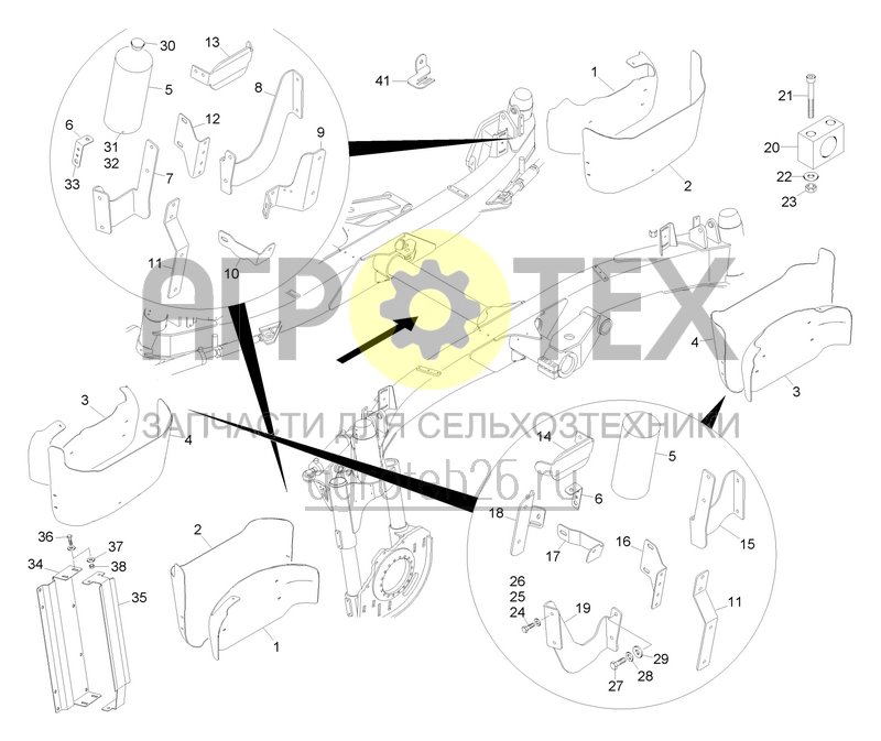  Ходовая часть для Pantera H Standard / Pantera H+ (7) (ETB-023062)  (№11 на схеме)