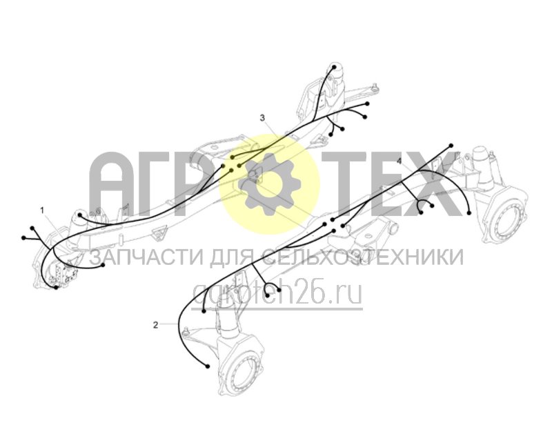 Чертеж  Кабельный жгут для привода ходовой части H, H+ (ETB-023071) 