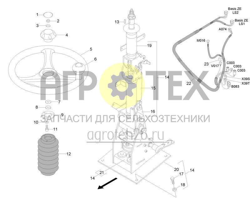 Чертеж  Рулевое управление (ETB-023180) 