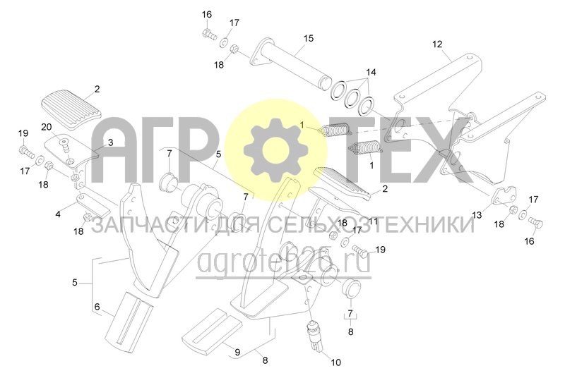 Чертеж  Педаль тормоза (ETB-023213) 