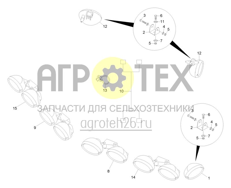 Чертеж  Галогенное рабочее освещение (ETB-023233) 