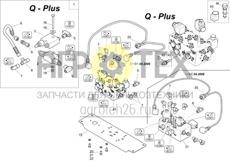 Чертеж  Блок клапанов Q-Plus (ETB-023379) 