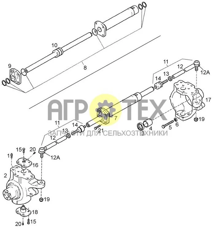 05-11[01] - STEERING CYLINDER AND SWIVEL HOUSINGS FOR AXLES 'B C' (№6 на схеме)