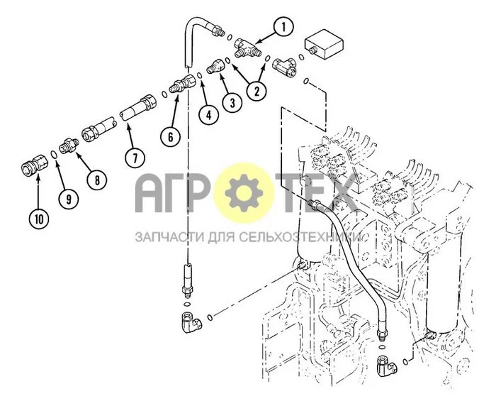 A.10.A[45] - КОМПЛЕКТ ГИДРАВЛИЧЕСКОГО КРЕПЛЕНИЯ ВСПОМОГАТЕЛЬНОГО КОЛЕСА ДЛЯ ТРАКТОРОВ MAXXUM MX150 (№9 на схеме)