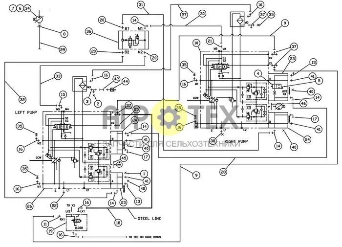 06-012 - HYDROSTATIC PUMP GROUP (№17 на схеме)