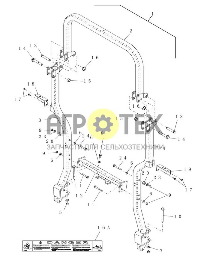 14C02 - FOLDABLE ROLL BAR & RELATED PARTS (№6 на схеме)