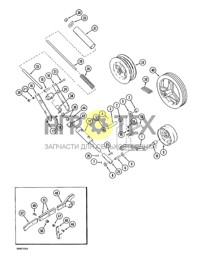 9A-14 - SEPARATOR, DRIVE PULLEY AND IDLER (№47 на схеме)