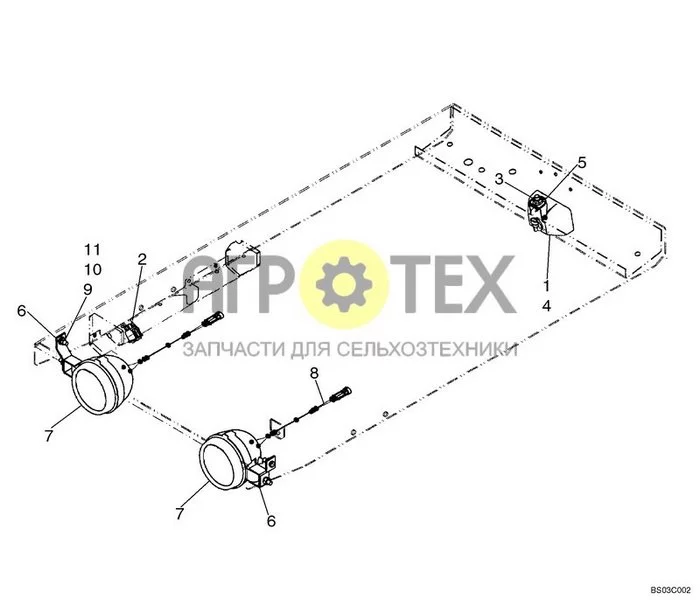 04-10A - ДОРОЖНЫЕ ФОНАРИ И ЭЛЕКТРОПРОВОДКА (ИТАЛЬЯНСКАЯ D.G.M.), JAF0289364 - (№11 на схеме)