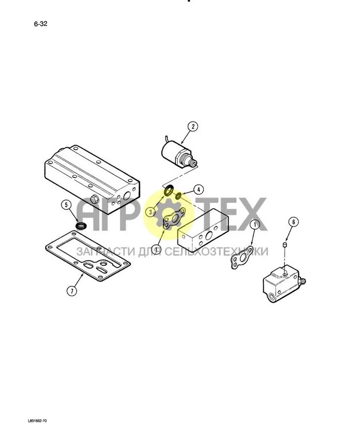6-32 - ГИДРОСТАТИЧЕСКИЙ ДВИГАТЕЛЬ, РЕГУЛИРУЮЩИЙ КЛАПАН ДВИГАТЕЛЯ (№3 на схеме)