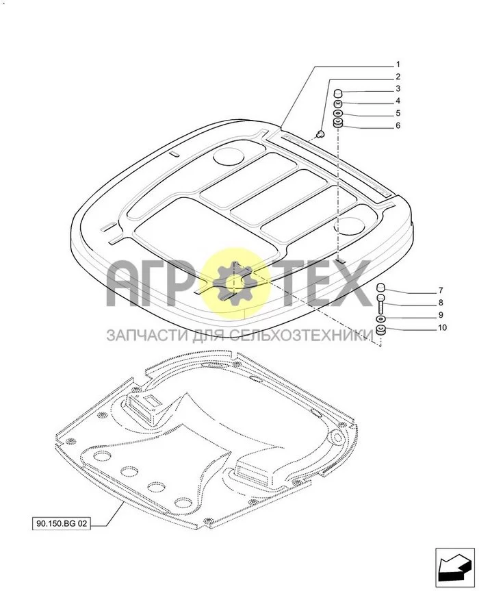 90.150.BG[01] - КРЫША КАБИНЫ (№7 на схеме)