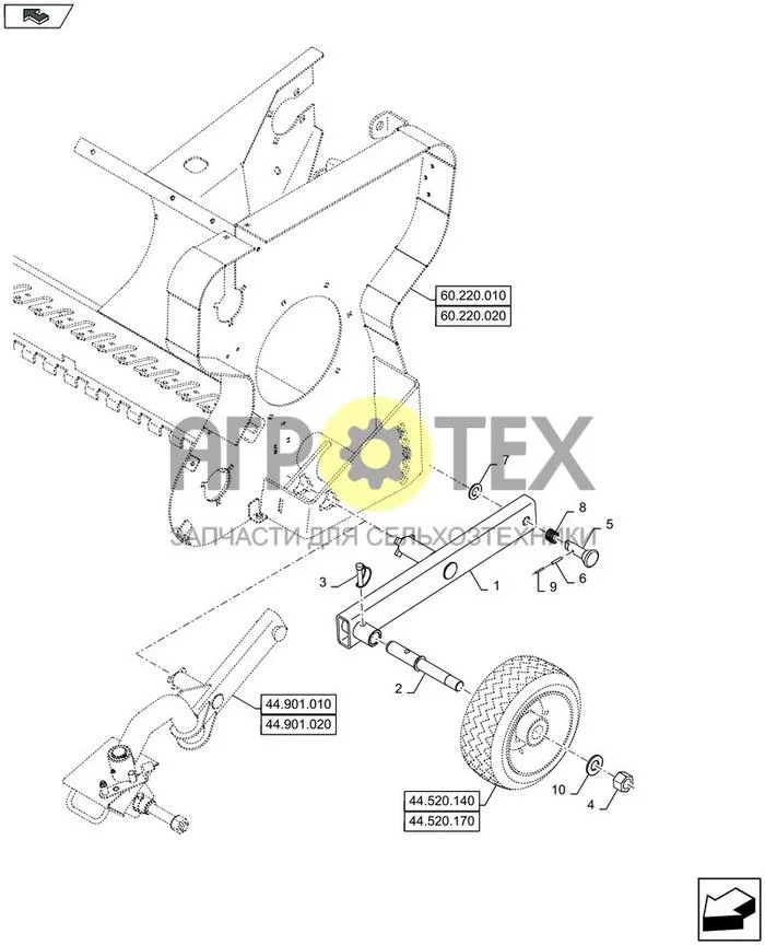 60.220.140 - ПОДБОРЩИК, ОПОРА КОЛЕСА ; (Var) 422021005, 422021010, 422021013, 422021017, 422021019, 422021062, 422021072, 422021112, 422021132, 422021152, 422021202, 422021222, 422021242, 422021262, 422021282, 422583004, 462535004, 462535007, 722450262 ;  (№9 на схеме)