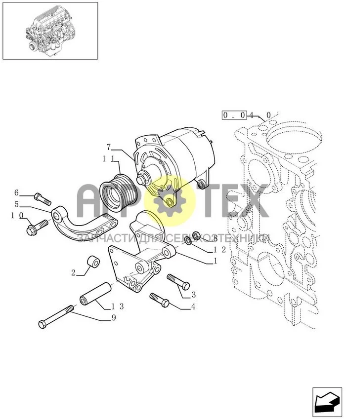 0.40.0[01] - ALTERNATOR (504056288) (№9 на схеме)