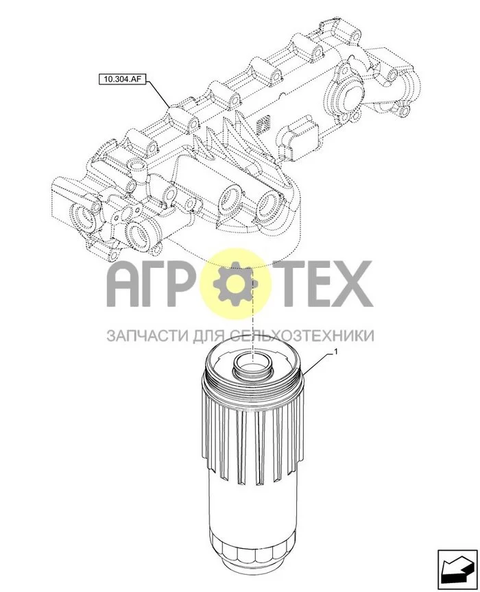10.304.020[02] - МАСЛЯНЫЙ ФИЛЬТР UP TO # F3B193412 (№1 на схеме)