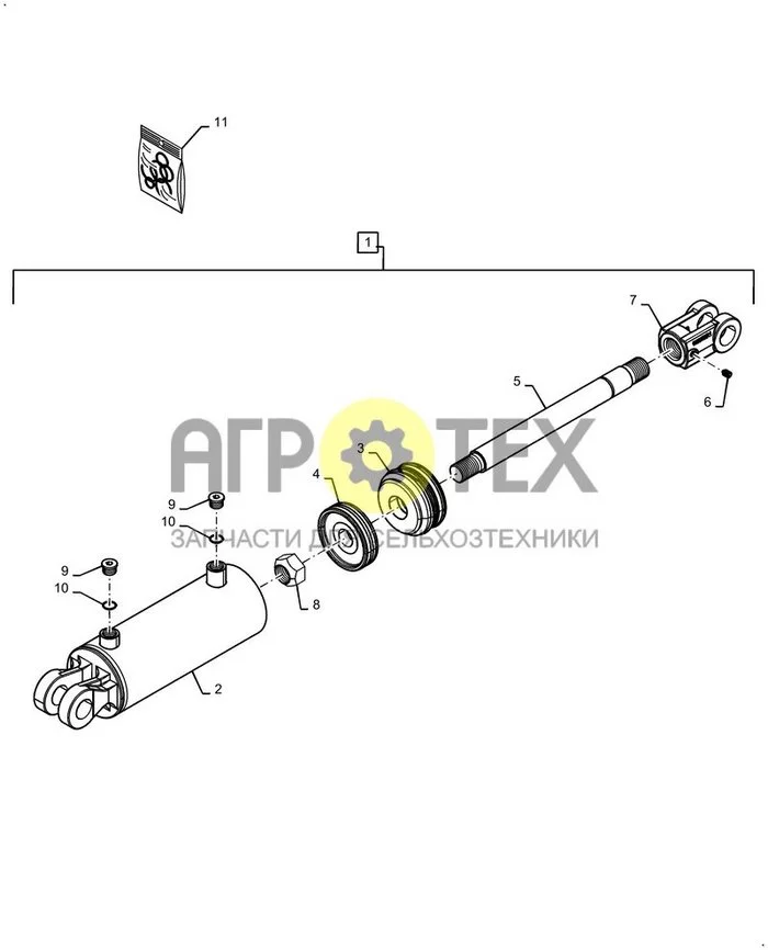 35.944.AC[020] - HYDRAULIC CYLINDER 2.0 X 4' ; (Var) S8907MA (№10 на схеме)