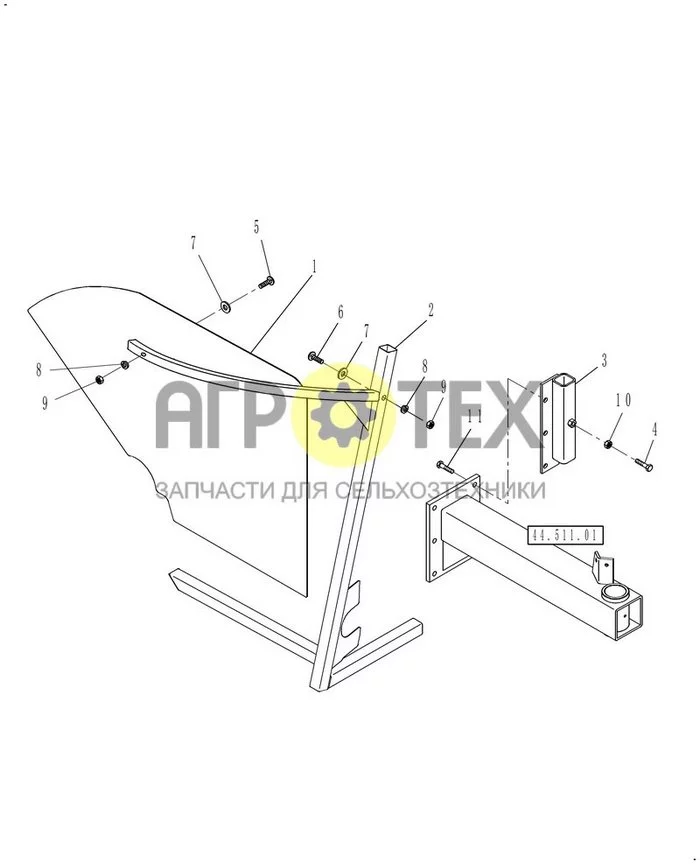 88.100.02 - WINDROW INVERTER ATTACHMENT, LH DISCHARGE (№9 на схеме)