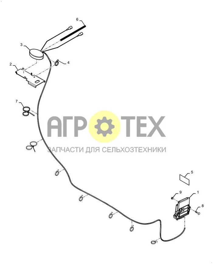 55.991.100 - СИСТЕМА TELEMATIC, УСТАНОВКА, МЕХАНИЧЕСК. ; (Var) 761317, 761319, XXEW170C2X, XXEW170C7X, XXEW170E2X, XXEW170E7X ; (Tech Type) TR270B COMPACT TRACK LOADER - STAGE 5 EU (№9 на схеме)