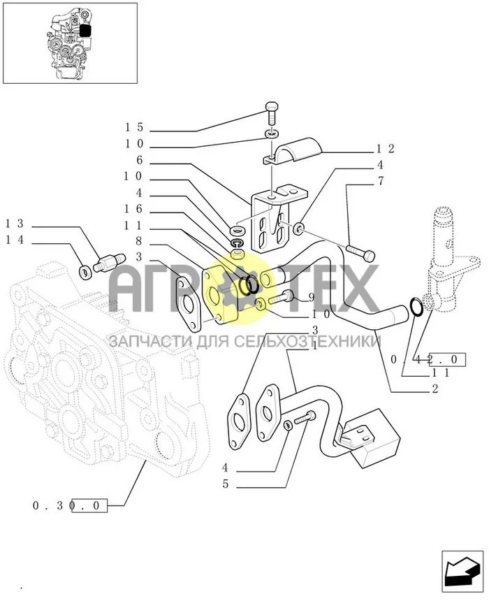 0.30.5/01 - ТРУБОПРОВОД ДЛЯ МОТОРНОГО МАСЛА (№15 на схеме)