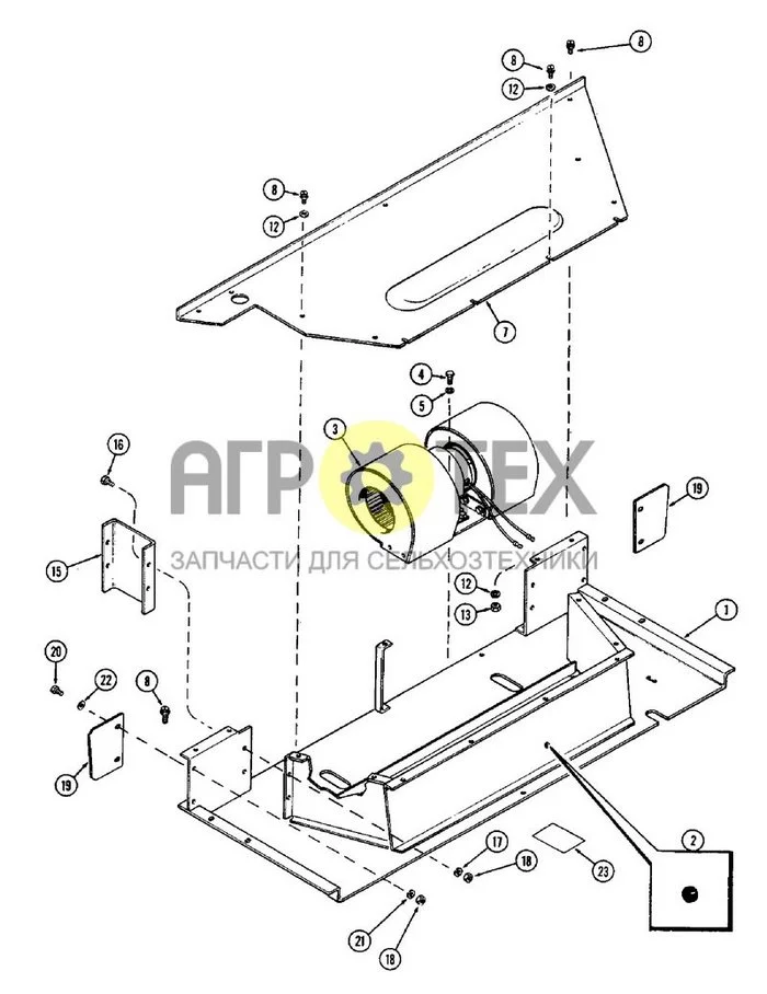 290 - CAB, PLENUM, WITHOUT HEATER OR AIR CONDITIONER, FIRST USED CAB SERIAL NUMBER 7814176 (№18 на схеме)