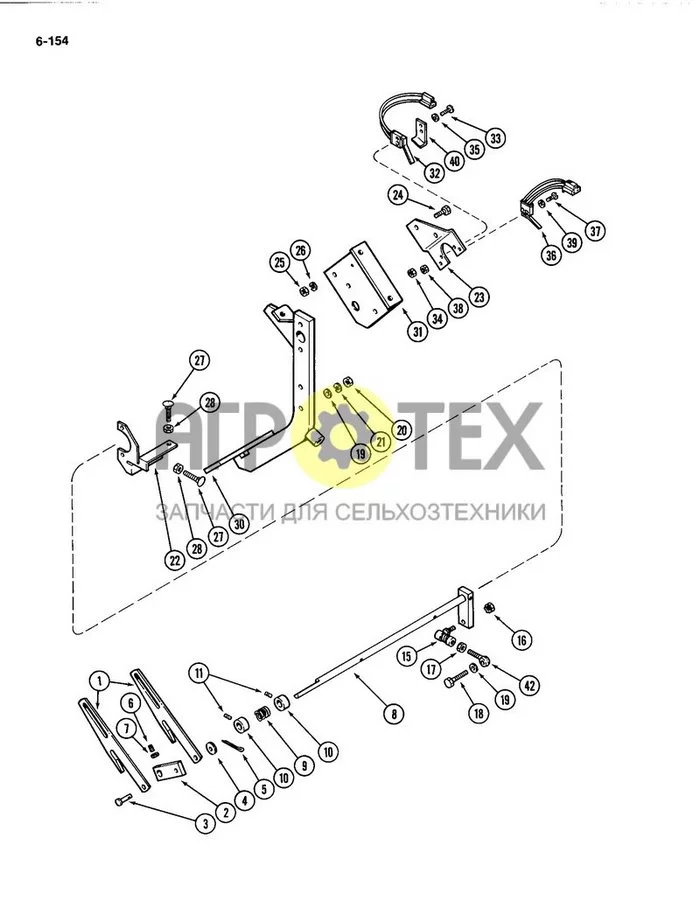 6-154 - CLUTCH CROSS SHAFT AND MICRO SWITCHES (№20 на схеме)