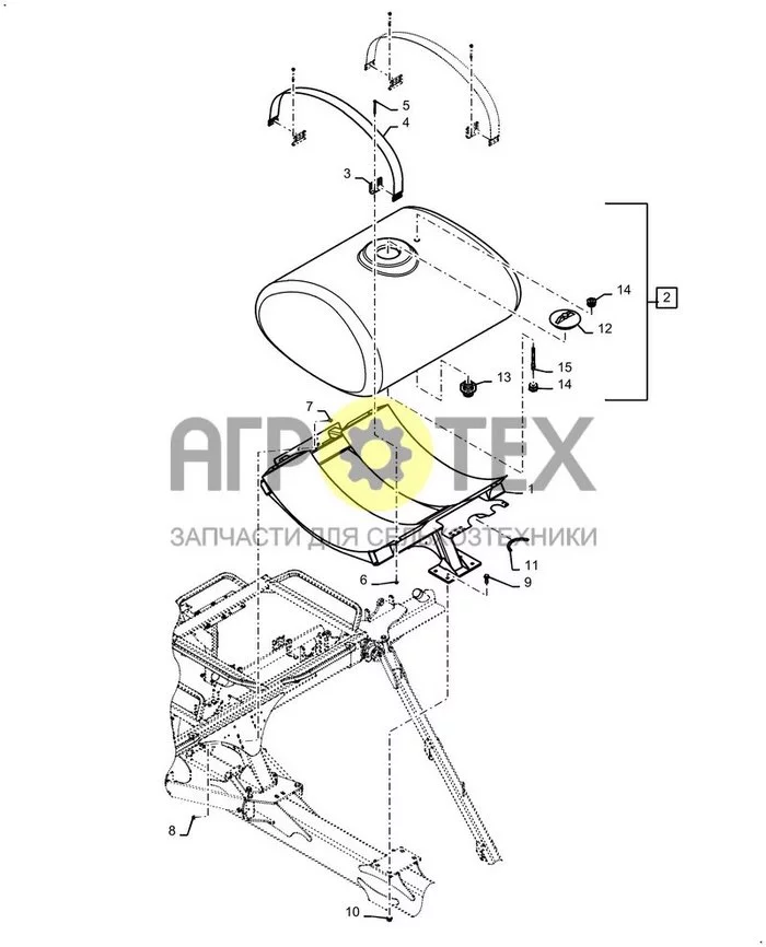 63.110.AB[05] - РЕЗЕРВУАР ДЛЯ ЖИДКИХ УДОБРЕНИЙ ЕМКОСТЬЮ 400 ГАЛЛОНОВ; (Var) P55A15ED, P55A15EG, P55B15ED, P55B15EG, P55C15ED, P55C15EG, P55D15ED, P55D15EG, P55E15ED, P55E15EG (№7 на схеме)