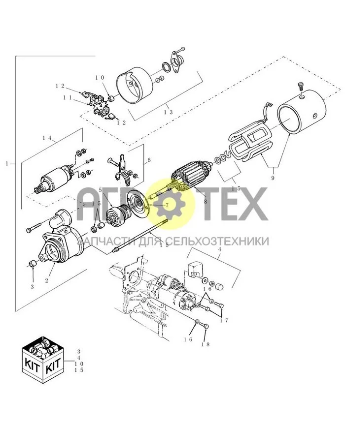 058[A] - STARTER MOTOR DRIVE & RELAY (№16 на схеме)