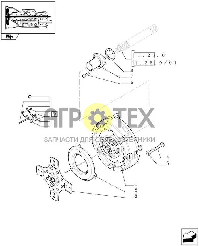1.25.0/02 - ПРИВОДНАЯ МУФТА СЦЕПЛЕНИЯ (АРТ.330275-331275 / 743510, АРТ.330278-332278/ 743509, АРТ.330273) (№6 на схеме)