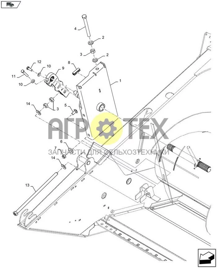 58.100.150 - AUGER DRIVE, RIGHT-HAND SUPPORT ; (Var) 722323121, 722323123 ; (Tech Type) 3050 41FT (№10 на схеме)