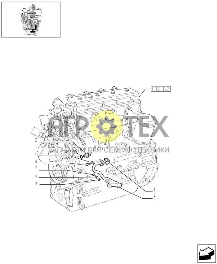 0.30.5/02 - МАСЛОПРОВОД ДВИГАТЕЛЯ (№6 на схеме)