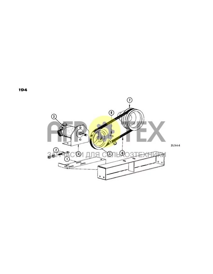 194 - ПРИВОД ГИДРАВЛИЧЕСКОГО НАСОСА (№0 на схеме)