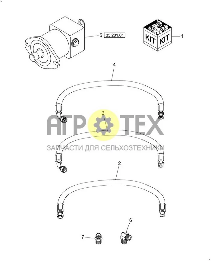 35.201.02 - КОМПЛЕКТ ДЛЯ МОДЕРНИЗАЦИИ ДВИГАТЕЛЯ ГИДРАВЛИЧЕСКОГО КОЛЛЕКТОРА, КОЛЛЕКТОРЫ СЕРИИ HDX (№9 на схеме)