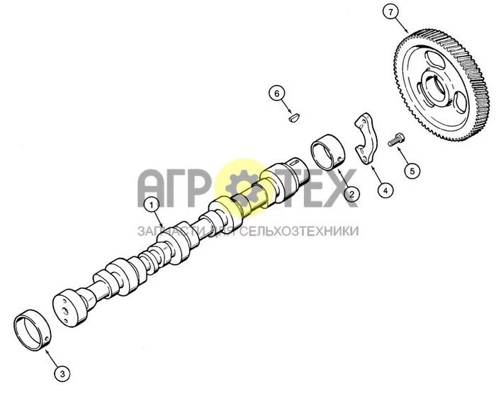 02-25 - РАСПРЕДЕЛИТЕЛЬНЫЙ ВАЛ ДЛЯ СЕВЕРНОЙ АМЕРИКИ/ЕВРОПЫ - JAF0245224, ДВИГАТЕЛЬ 4T-390 (№1 на схеме)