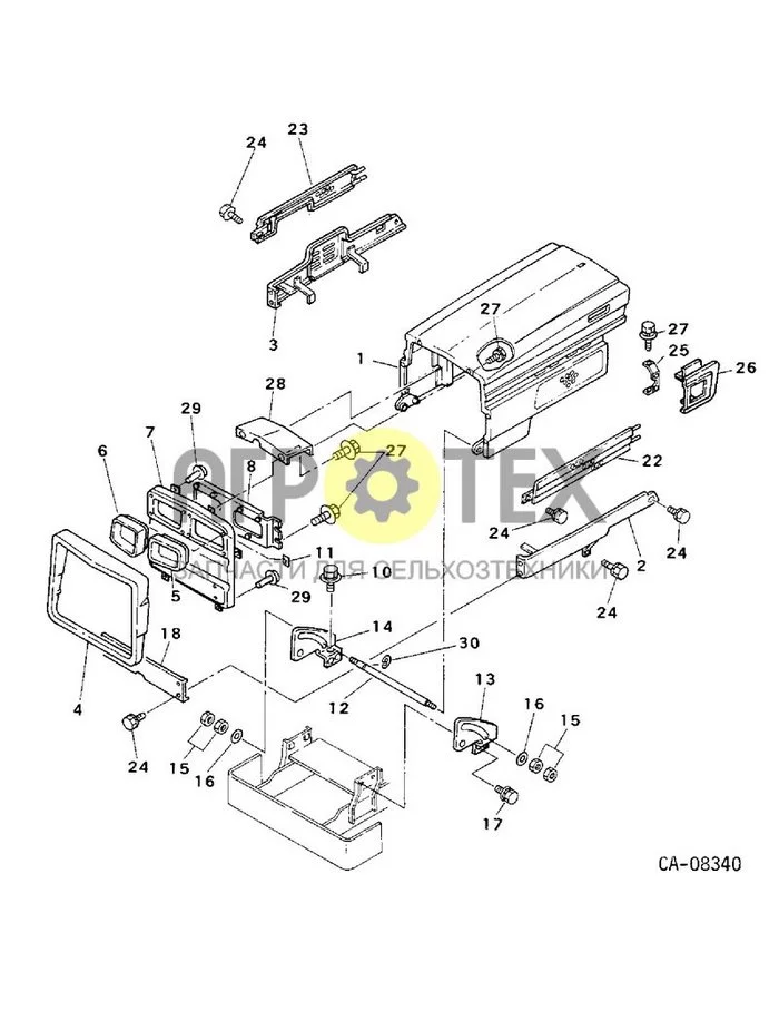 13-03 - SUPERSTRUCTURE, HOOD, PANELS, GRILLE AND SUPPORTS, 244 AND 254 (№27 на схеме)