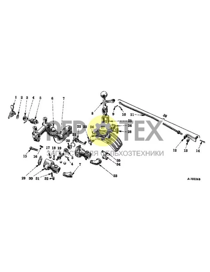 196 - HYDRAULIC SYSTEM, HYDRAULIC 'LIFT-ALL' ATTACHMENT, SPECIAL, SELECTIVE LIFT CONTROL, 15300EX (№13 на схеме)