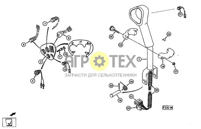 F290[02] - КАБИНА- РЫЧАГ УПРАВЛЕНИЯ НАЗЕМНОЙ СКОРОСТЬЮ [CF80Q] (№4 на схеме)