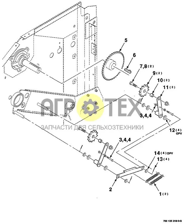 02-040 - РОЛИКОВЫЙ ПРИВОД В СБОРЕ (ВЕРХНИЙ), S.N. CFH0156001 - CFH0156399 (№4 на схеме)