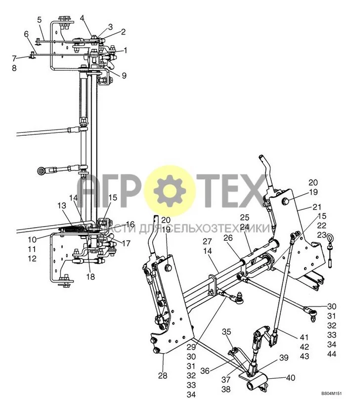 09-12A - CONTROLS - LOADER AND GROUND DRIVE (FLAT LINKAGE LINKS, IF USED, SEE REF 5, 6) (№3 на схеме)