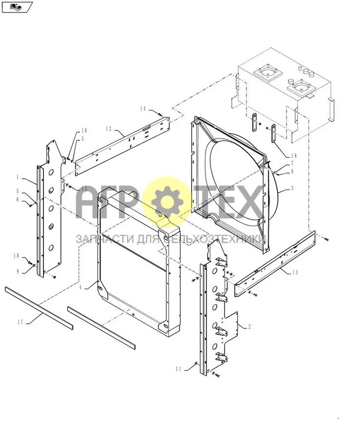 03-032 - RADIATOR MOUNT AND SHROUD (№8 на схеме)