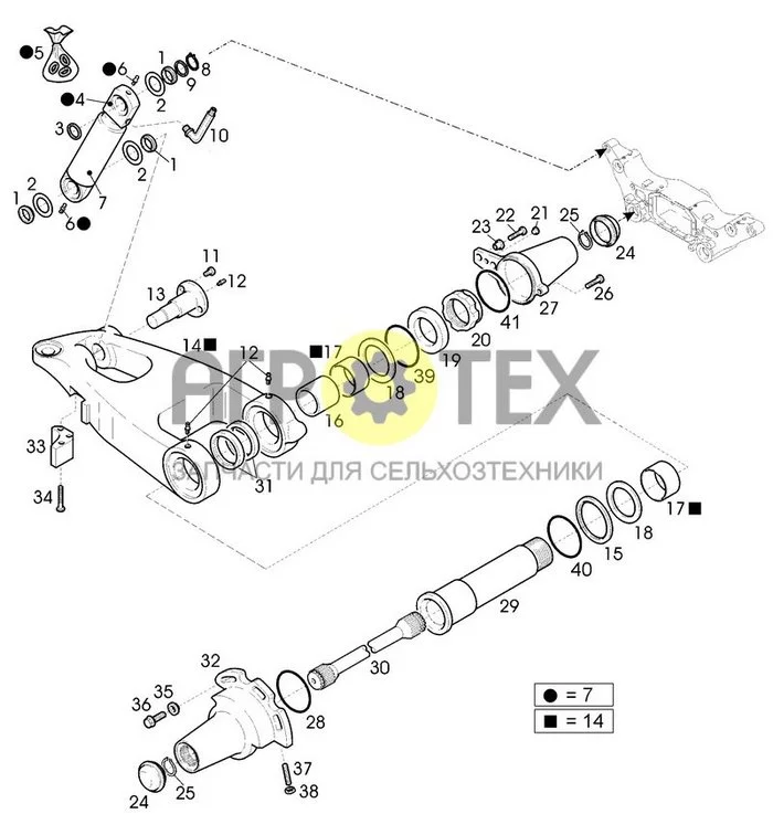 05-17[03] - PIVOT FRAME,LOWER FOR SPRING-ACTIONED FRONT AXLES 'D,E' / DBD090014 ----> (№12 на схеме)