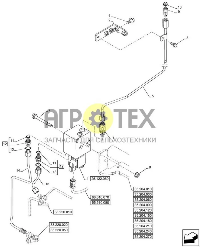 25.122.050 - VAR - 758604 - ПОЛНЫЙ ПРИВОД, ПЕРЕДНЯЯ ОСЬ С ПОДВЕСКОЙ, SHUTTLE, КЛАПАН ; (Var) 343494380 ; (Tech Type) LUXXUM 110 (№8 на схеме)