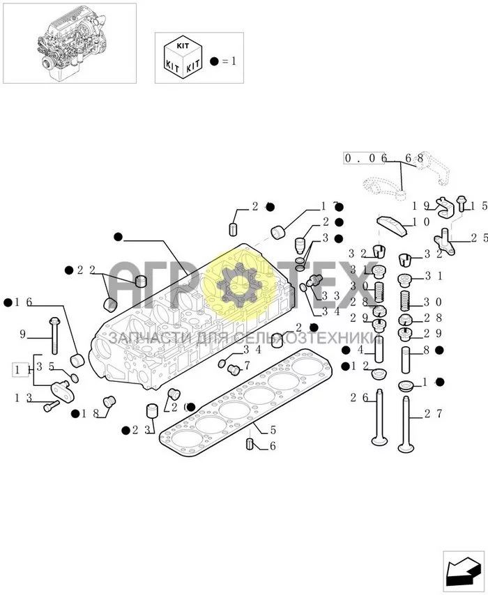 0.06.0[01] - ГОЛОВКА БЛОКА ЦИЛИНДРОВ И СОПУТСТВУЮЩИЕ ДЕТАЛИ (500387339) (№6 на схеме)