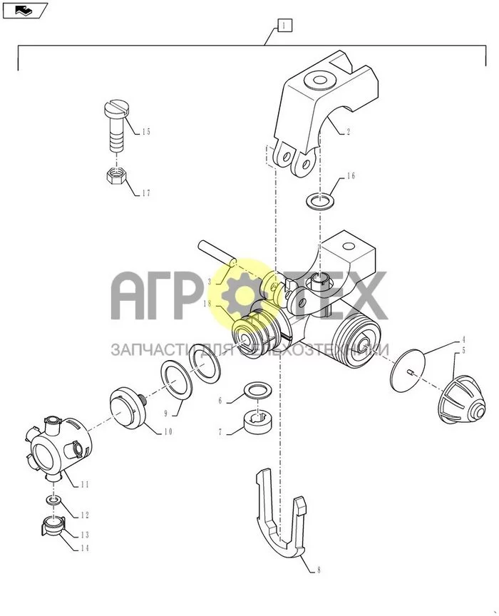 75.130.21 - ARAG NOZZLE-5-WAY WET 1' PIPE (№18 на схеме)