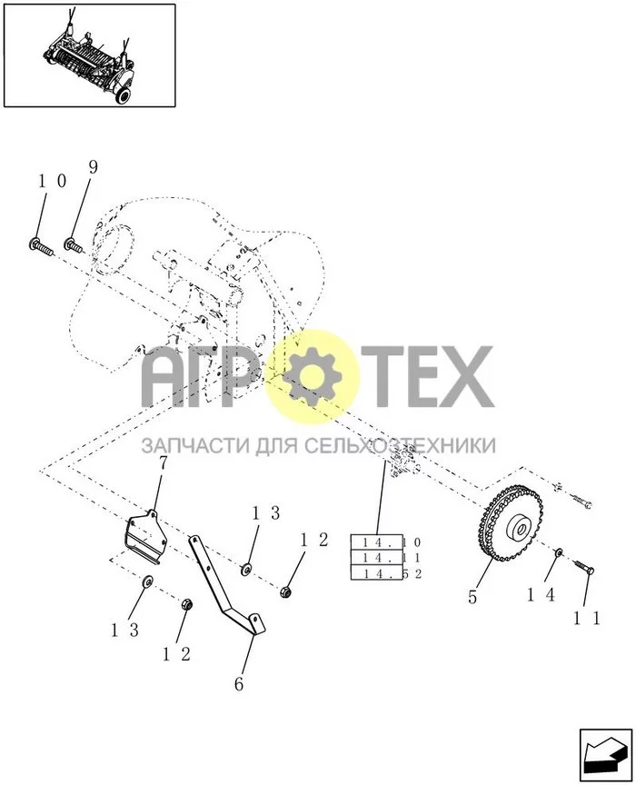 13.407 - 1.8M & 2M WIDE PICKUP, STUFFER FEEDER MOUNTING, NORTH AMERICA (№13 на схеме)