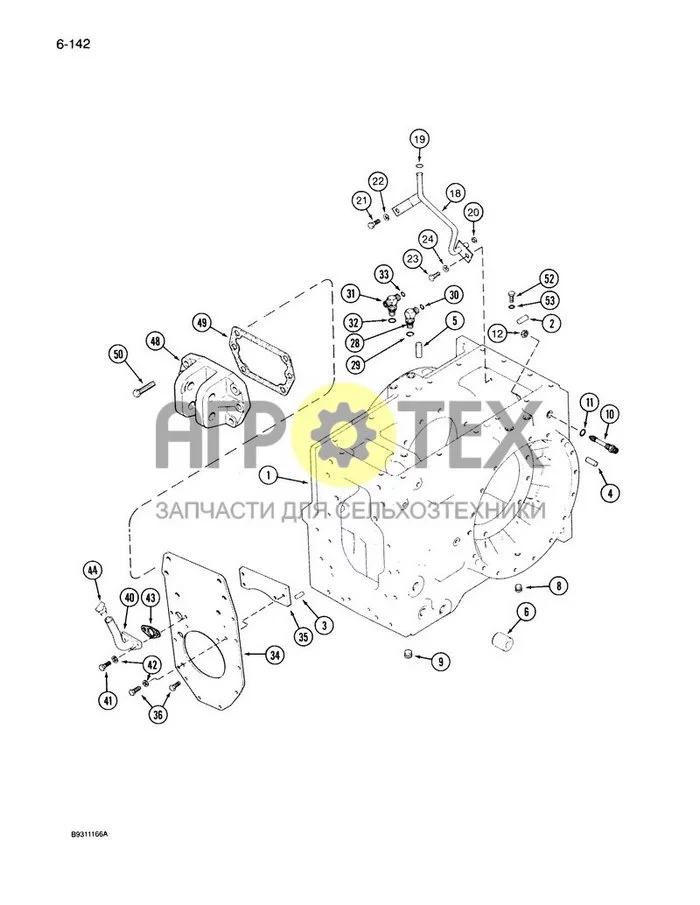 ХОДА И ТЯГОВОЕ УСТРОЙСТВО 6-142 - КОРПУС ЗАДНЕГО МОСТА, КОРОБКА ПЕРЕДАЧ S/N AJB0053291 И ПОСЛЕ (№11 на схеме)