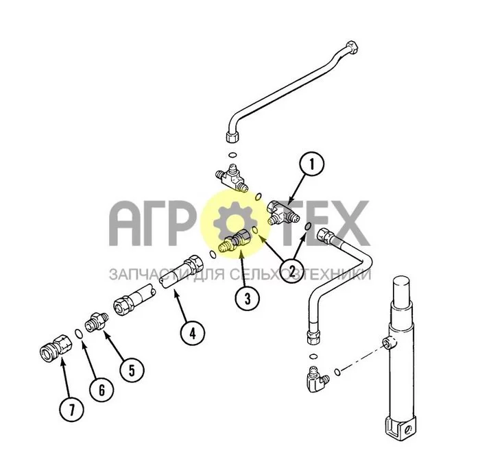 A.10.A[43] - КОМПЛЕКТ ГИДРАВЛИЧЕСКОГО КРЕПЛЕНИЯ ВСПОМОГАТЕЛЬНОГО КОЛЕСА ДЛЯ ТРАКТОРОВ MAGNUM СЕРИЙ 7100, 7200 И 8900 (№6 на схеме)