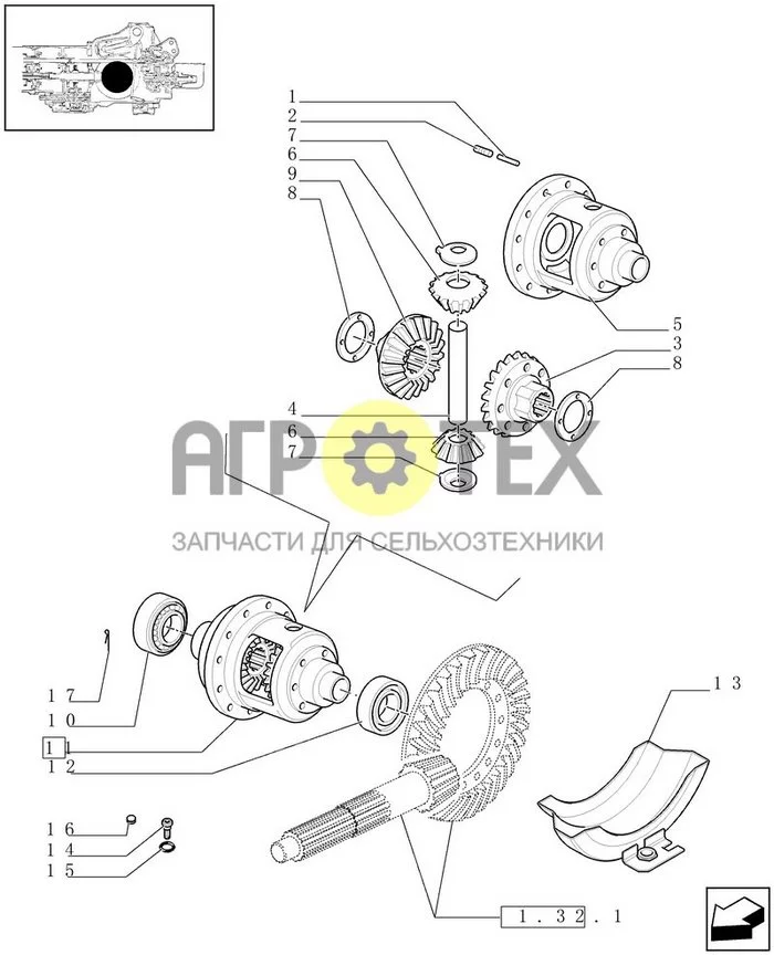 1.32.4[03] - ДИФФЕРЕНЦИАЛЫ - ЗАПЧАСТИ (№12 на схеме)
