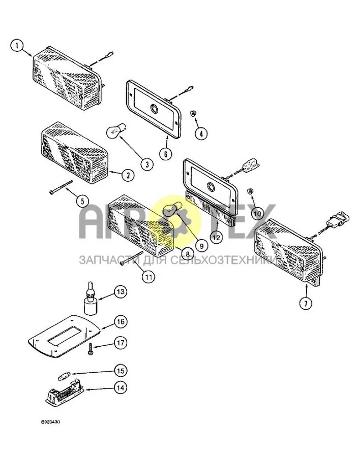 4-30 - СИГНАЛЬНАЯ ЛАМПА СПЕРЕДИ И СЗАДИ, СТОП-СИГНАЛ И ЗАДНИЙ ФОНАРЬ, ПЛАФОН ОСВЕЩЕНИЯ (№7 на схеме)