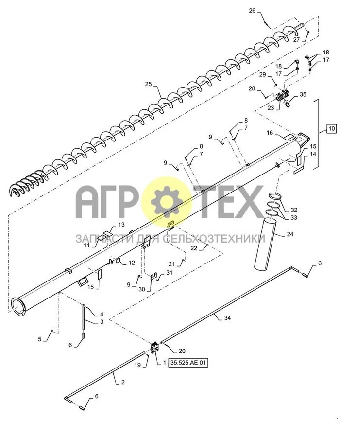 77.100.AB[07] - 435, 460, 580 BUSHEL, 10' HYDRAULIC AUGER MOTOR ASSY ; (Var) 5CP07BB, 5CP07CB, 5CP07CC (№9 на схеме)